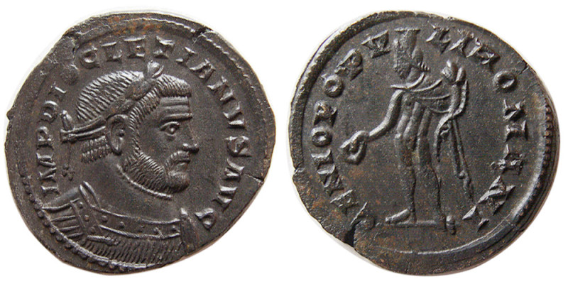 ROMAN EMPIRE; Diocletian, 284-305 AD. Æ (9.78 gm; 29 mm). Lugdunum, AD 301-303. ...