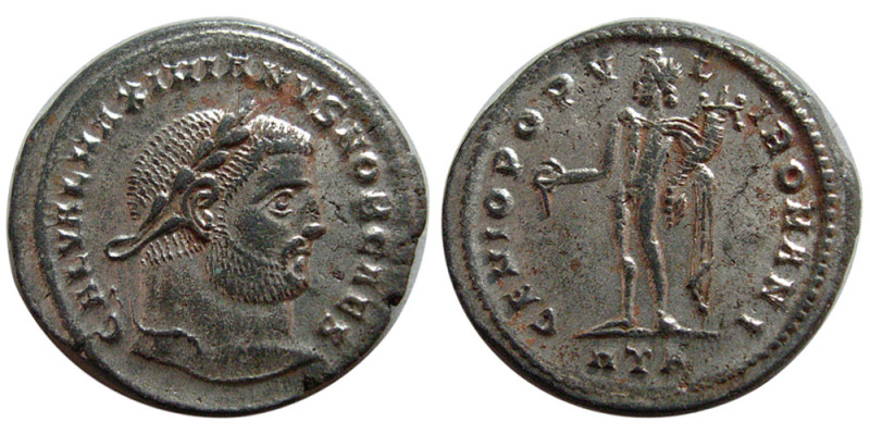ROMAN EMPIRE; Maximianus. AD. 286-305. Silvered Follis (9.97 gm; 28 mm). Heracle...