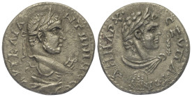 Imitationen provinzialrömischer Münzen.


Nachahmung einer Prägung des Caracalla (197 - 217 n. Chr.), Tyros (Phönikien)

Tetradrachme (Billon).
...