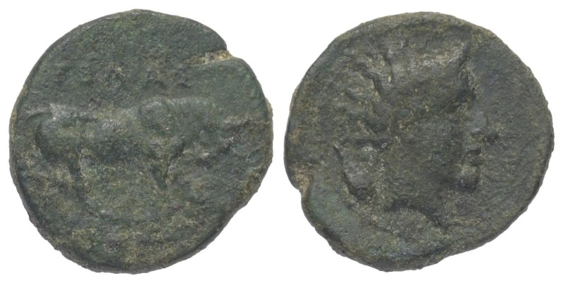Sizilien. Gela.

 Bronze (Trionkion). Ca. 420 - 405 v. Chr.
Vs: Stier nach re...