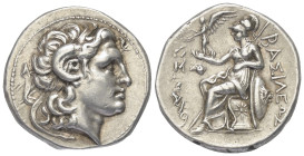 Königreich Thrakien. Lysimachos (306 - 281 v. Chr.).

 Tetradrachme (Silber). Ca. 297 - 281 v. Chr. Alexandreia Troas.
Vs: Kopf des vergöttlichten ...