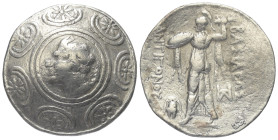 Königreich Makedonien. Antigonos II. Gonatas (277 - 239 v. Chr.).

 Tetradrachme (Silber). Ca. 274 - 255 v. Chr. Amphipolis.
Vs: Makedonischer Schi...
