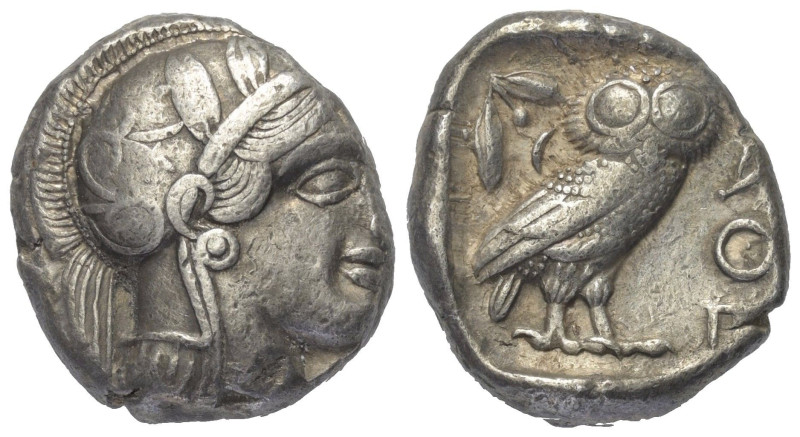 Attika. Athen.

 Tetradrachme (Silber). Ca. 454 - 404 v. Chr.
Vs: Kopf der At...