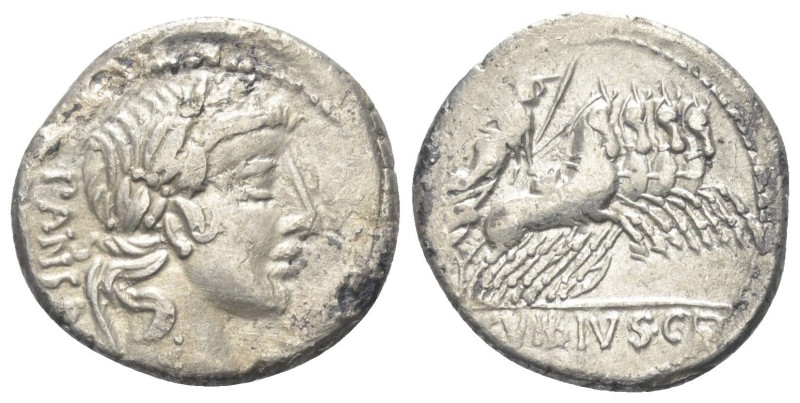 C. Vibius Pansa.

 Denar (Silber). 90 v. Chr. Rom.
Vs: PANSA. Kopf des Apollo...