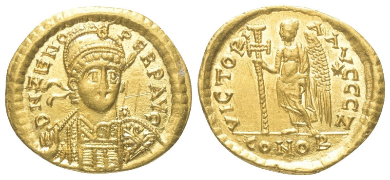 Zeno (476 - 491 n. Chr.).

 AV Solidus (Gold). 476 - 491 n. Chr. Constantinopo...