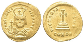 Heraclius (610 - 641 n. Chr.).

 Solidus (Gold). 610 - 613 n. Chr. Constantinopolis.
Vs: d N hERACLI - VS P P AVI. Gekrönte Büste mit federbuschges...