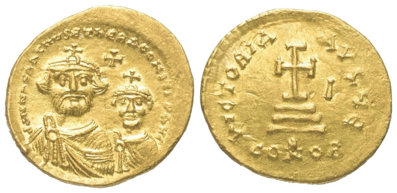 Heraclius (610 - 641 n. Chr.).

 Solidus (Gold). 616 - 625 n. Chr. Constantino...