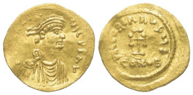 Constans II. (641 - 668 n. Chr.).

 Tremissis (Gold). Constantinopolis.
Vs: D N CONSTAN - TINVS PP AV. Büste mit Diadem, Panzer und Paludamentum re...