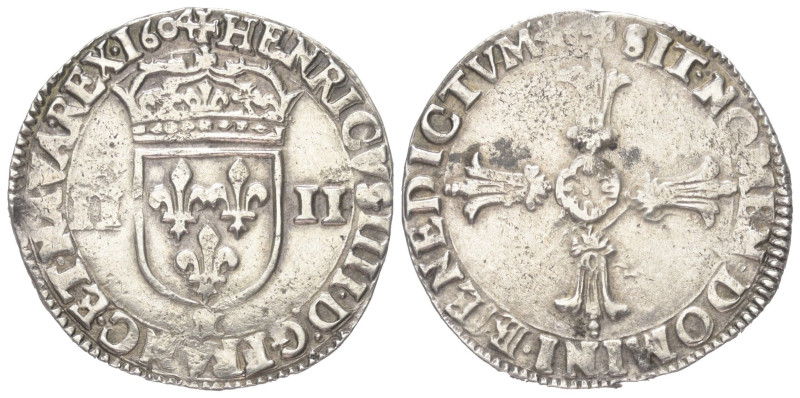 Frankreich. Königreich. Heinrich IV. (1589 - 1610).

 1/4 Ecu (Silber). 1604 B...