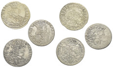 Europa - Lots.


Polen. Königreich. 
Johann II. Kasimir (1649-1668).

Lot (3 Stück, Silber): Sechsgröscher (Szostak). 1657. Krakow (Krakau). 166...