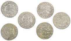 Europa - Lots.


Polen. Königreich. 
Johann II. Kasimir (1649-1668).

Lot (3 Stück, Silber): Sechsgröscher (Szostak). 1665 AT. Krakow (Krakau) u...