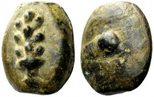GREEK COINS 
 Etruria or Umbria, uncertain mint 
 Uncia 3rd century BC, Æ 10.56 g. Club upright. Rev. Pellet. Haeberlin pl. 81, 42-43. Sydenham Aes ...