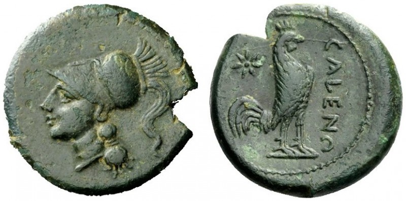 GREEK COINS 
 Campania, Cales 
 Bronze circa 265-240, Æ 6.75 g. Head of Athena...