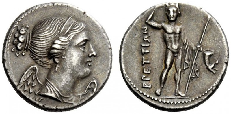 GREEK COINS 
 Bruttium, the Brettii 
 Drachm circa 216-214, AR 4.75 g. Diademe...