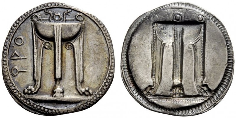GREEK COINS 
 Croton 
 Nomos circa 525-515, AR 7.82 g. (koppa)PO Tripod with l...