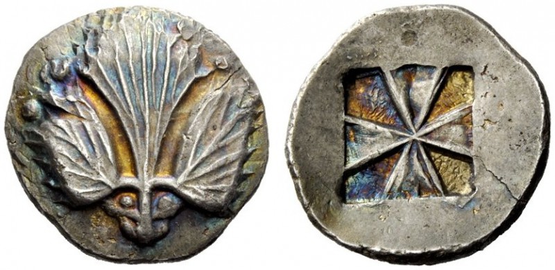 GREEK COINS 
 Selinus 
 Didrachm circa 500, AR 8.97 g. Selinon leaf. Rev. Mill...
