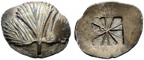 GREEK COINS 
 Selinus 
 Didrachm circa 500, AR 8.17 g. Selinon leaf. Rev. Mill-sail pattern incuse. SNG ANS 674. Arnold-Biucchi ANSMN 33, pl. 33, 32...