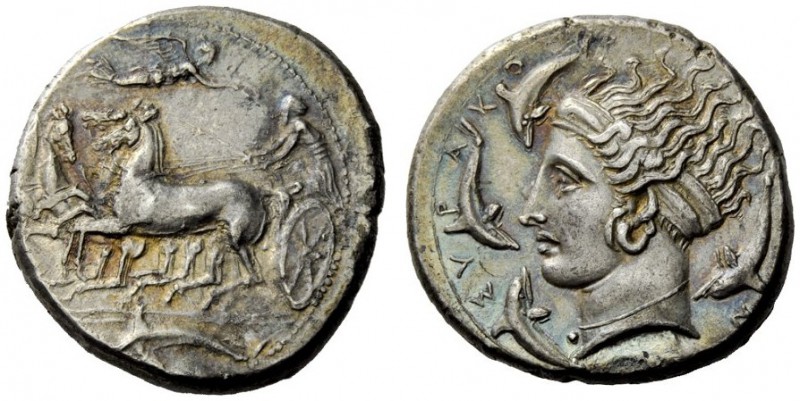 GREEK COINS 
 Syracuse 
 Tetradrachm in the manner of Eukleidas circa 405-400,...