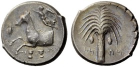 GREEK COINS 
 The Carthaginians in Sicily and North Africa 
 Tetradrachm, Carthago or Lilybaion circa 410-392, AR 17.23 g. qrt – h – dst in Punic ch...