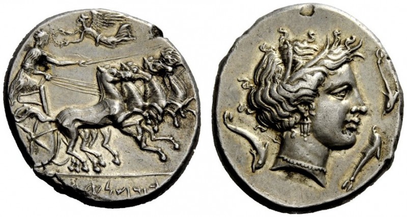 GREEK COINS 
 The Carthaginians in Sicily and North Africa 
 Tetradrachm, unce...