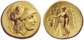 GREEK COINS 
 Philip III, 323 – 316 
 Stater, Abydus circa 323-317, AV 8.61 g. Head of Athena r., wearing crested Corinthian helmet decorated with s...