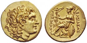 GREEK COINS 
 Kingdom of Thrace, Lysimachus 323 – 281 and posthumous issues 
 Stater, Lysimachia Thraciae 297-281, AV 8.50 g. Diademed head of Alexa...