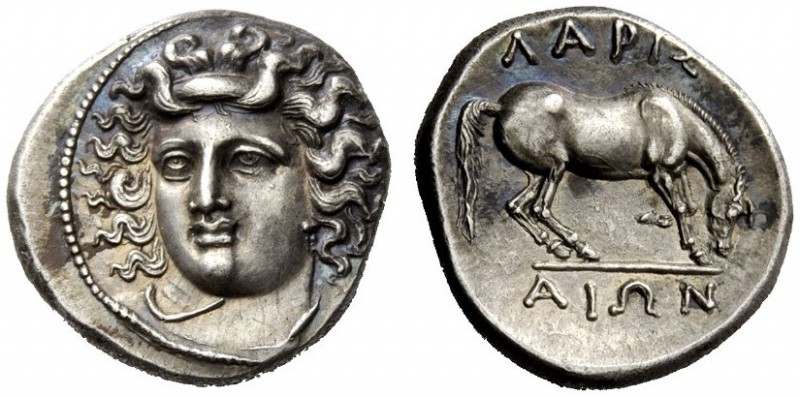 GREEK COINS 
 Thessaly, Larissa 
 Drachm mid-to late-fourth century BC, AR 6.1...