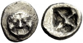 GREEK COINS 
 Attica, Athens 
 Didrachm circa 570, AR 6.81 g. Gorgoneion facing. Rev. Incuse square diagonally divided. Svoronos pl. I, 64. Seltman ...