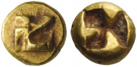 GREEK COINS 
 Ionia, uncertain mint 
 Phocaic hecte sixth century BC, EL 2.76 g. Swastika in relief. Rev. Four part incuse square. SNG von Aulock cf...