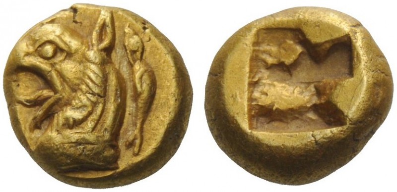 GREEK COINS 
 Phocaea 
 Hecte circa 625-575, EL 2.63 g. Griffin head l., with ...