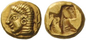 GREEK COINS 
 Phocaea 
 Hecte circa 600-560, EL 2.60 g. Female head l.; behind, seal. Rev. Rough incuse punch. Bodenstedt –. Gemini sale VI, 2010, 1...