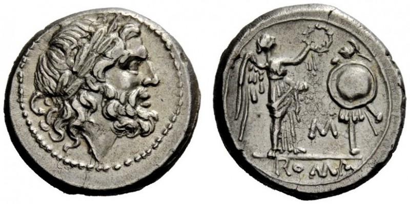 THE ROMAN REPUBLIC 
 Victoriatus, Sicily circa 211-208, AR 3.21 g. Laureate hea...