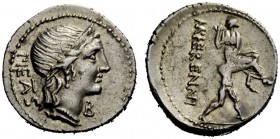 THE ROMAN REPUBLIC 
 M. Herennius. Denarius 108 or 107, AR 4.05 g. PIETAS Diademed head of Pietas r.; before, B. Rev. M·HERENNI One of the Catanean b...