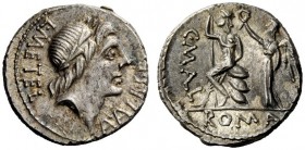 THE ROMAN REPUBLIC 
 C. Publicius Malleolus, A. Postumius Sp. f. Albinus and L. Metellus. Denarius 96 (?), AR 4.06 g. L·METEL – A·ALB Laureate head o...