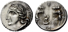 THE ROMAN REPUBLIC 
 The Bellum Sociale. Denarius, Corfinium circa 90, AR 3.90 g. Laureate head of Italia l.; behind, ITALIA. Rev. Oath-taking scene:...