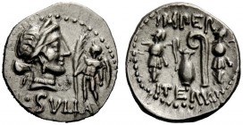 THE ROMAN REPUBLIC 
 L. Cornelius Sulla. Denarius, mint moving with Sulla 84-83, AR 3.66 g. Diademed head of Venus r.; in r. field, Cupid standing l....