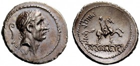 THE ROMAN REPUBLIC 
 L. Marcius Philippus. Denarius 56, AR 3.46 g. Diademed head of Ancus Marcius r.; behind, lituus and below, ANCVS. Rev. PHILIPPVS...