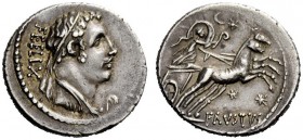 THE ROMAN REPUBLIC 
 Faustus Cornelius Sulla. Denarius 56, AR 3.92 g. FELIX Diademed bust r. (Hercules), wearing lion’s skin. Rev. Diana in prancing ...