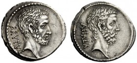 THE ROMAN REPUBLIC 
 M. Junius Brutus. Denarius 54, AR 4.05 g. BRVTVS Head of L. Iunius Brutus r. Rev. AHALA Head of C Servilius Ahala r. Babelon Jul...