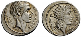 THE ROMAN REPUBLIC 
 C. Coelius Caldus. Denarius 51, AR 3.92 g. C·COEL·CALDVS Head of C. Coelius Caldus r.; below, COS and, behind, tablet inscribed ...