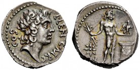 THE ROMAN REPUBLIC 
 L. Cornelius Lentulus and C. Claudius Marcellus. Denarius, Apollonia and Asia 49, AR 3.94 g. L·LENT·C·MARC Head of Apollo r.; be...