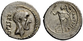 THE ROMAN REPUBLIC 
 C. Antius C.f. Restio. Denarius 47, AR 3.82 g. RESTIO Head of C. Antius Restio r. Rev. C·ANTIVS·C·F Hercules walking r., with cl...