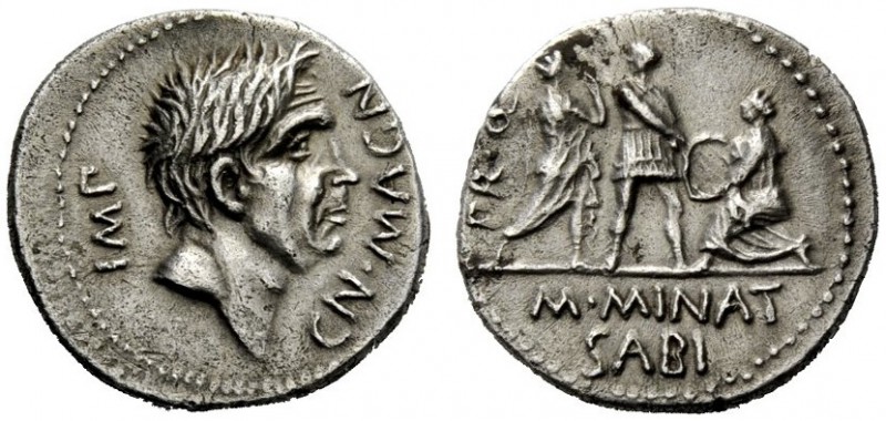 THE ROMAN REPUBLIC 
 Cnaeus Pompeius Junior and M. Minatius. Sabinus Denarius, ...