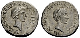 THE ROMAN REPUBLIC 
 M. Aemilius Lepidus and C. Caesar Octavianus. Denarius, Italy 42, AR 3.66 g. LEPIDVS·PONT·MAX – III·V·R·P·C Bare head of M. Lepi...