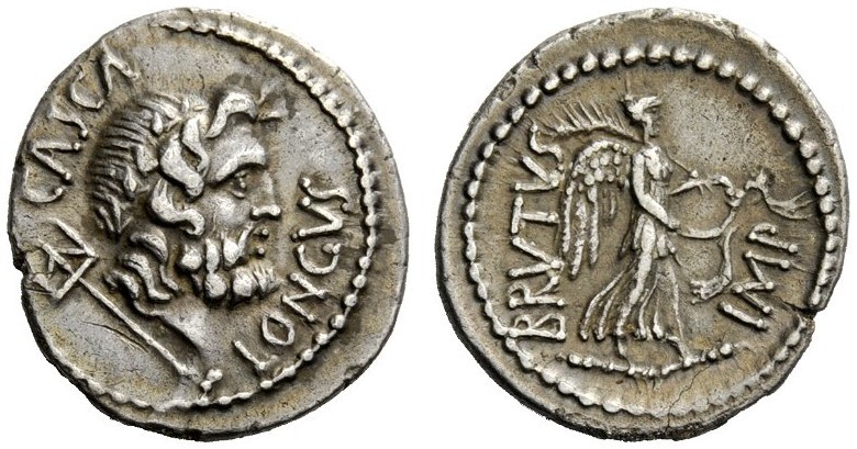 THE ROMAN REPUBLIC 
 M. Junius Brutus and P. Servilius Casca Longus. Denarius, ...