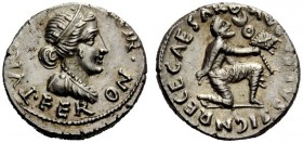 THE ROMAN EMPIRE 
 Octavian as Augustus, 27 BC – 14 AD 
 P. Petronius Turpilianus. Denarius circa 19 BC, AR 3.81 g. TVR[PILIANVS – III] – VIR Diadem...