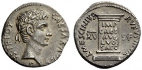 THE ROMAN EMPIRE 
 Octavian as Augustus, 27 BC – 14 AD 
 L. Mescinius Rufus. Denarius 16 BC, AR 3.66 g. CAESAR AVGV – ST – VS TR POT Laureate head r...