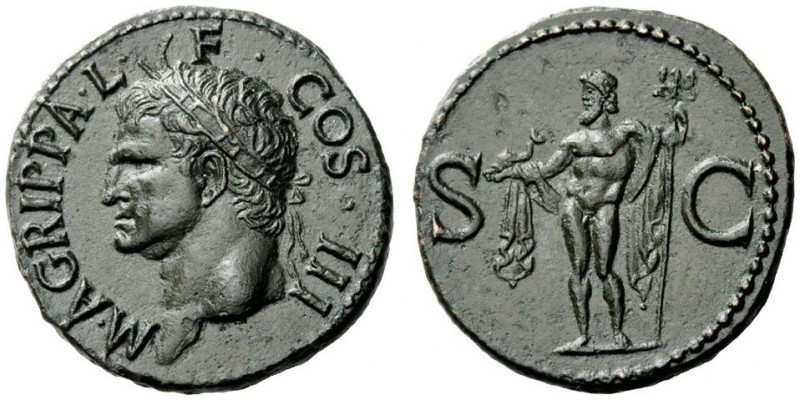 THE ROMAN EMPIRE 
 In the name of Agrippa 
 As after 37 AD, Æ 12.29 g. M·AGRIP...