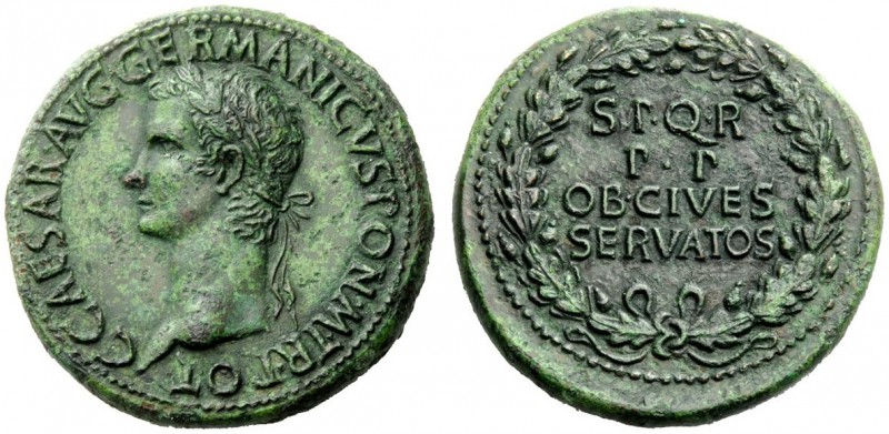 THE ROMAN EMPIRE 
 Gaius, 37 – 41 
 Sestertius 37-38, Æ 28.39 g. C CAESAR AVG ...