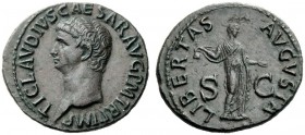 THE ROMAN EMPIRE 
 Claudius, 41 – 54 
 As circa 41-50, Æ 11.43 g. TI CLAVDIVS CAESAR AVG P M TR P IMP Bare head l. Rev. LIBERTAS – AVGVSTA / S – C L...